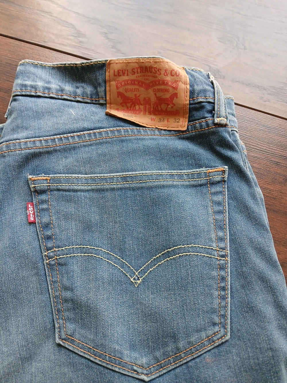 Levi's Light Blue Straight Leg Men's Jeans Style 505, 34x32 - Picture 4 of 6